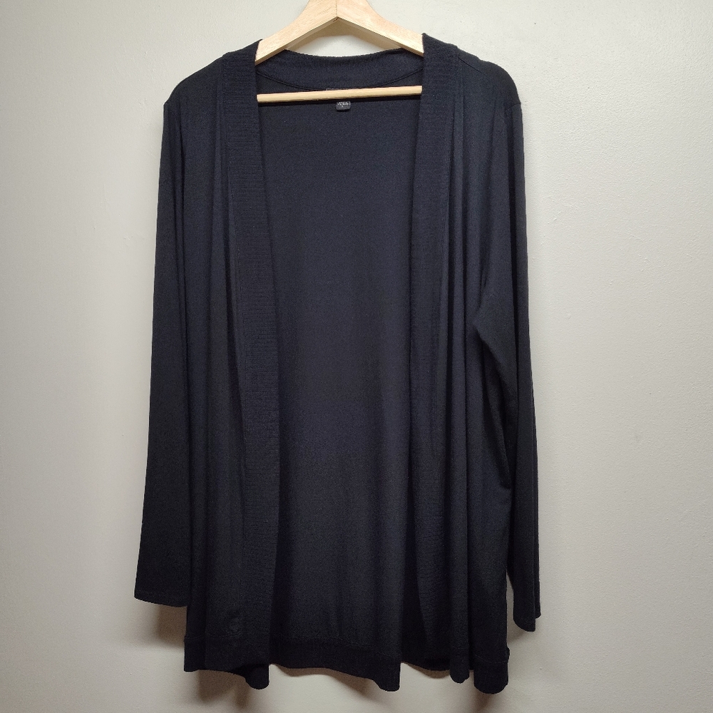 J. Jill Warever Collection Cardigan Sweater Women Size L Black Relaxed Casual